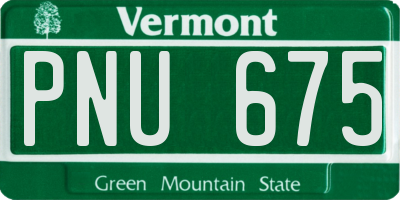 VT license plate PNU675