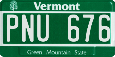 VT license plate PNU676