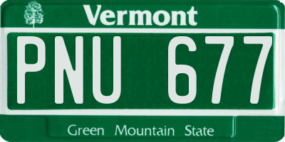VT license plate PNU677