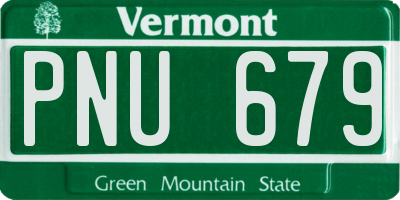 VT license plate PNU679