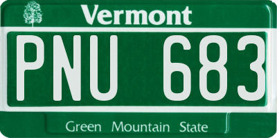 VT license plate PNU683
