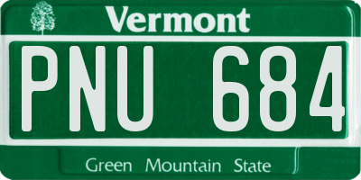 VT license plate PNU684