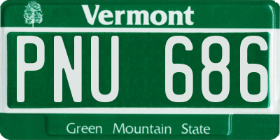 VT license plate PNU686