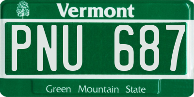 VT license plate PNU687