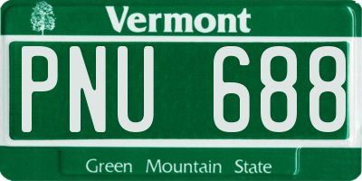 VT license plate PNU688
