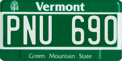 VT license plate PNU690