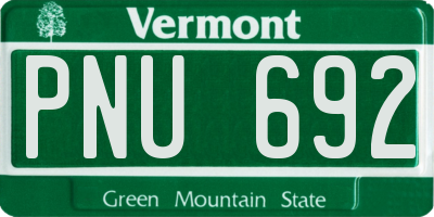 VT license plate PNU692