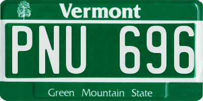 VT license plate PNU696