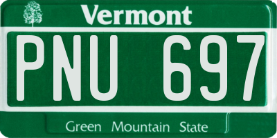 VT license plate PNU697