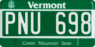 VT license plate PNU698