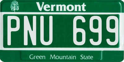 VT license plate PNU699