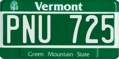VT license plate PNU725