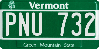 VT license plate PNU732