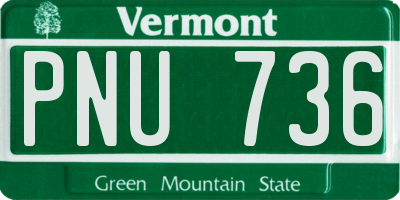 VT license plate PNU736