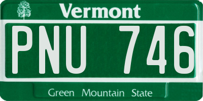 VT license plate PNU746