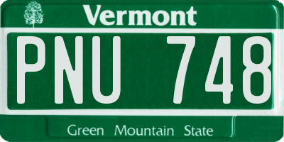 VT license plate PNU748