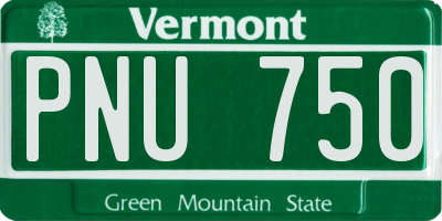 VT license plate PNU750