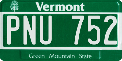 VT license plate PNU752