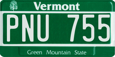 VT license plate PNU755
