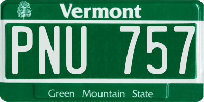 VT license plate PNU757