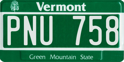 VT license plate PNU758