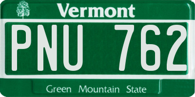 VT license plate PNU762