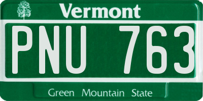VT license plate PNU763