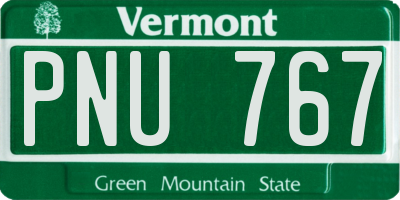 VT license plate PNU767