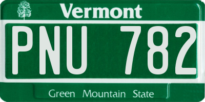 VT license plate PNU782