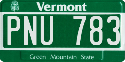 VT license plate PNU783
