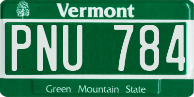 VT license plate PNU784