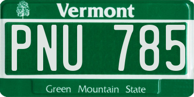 VT license plate PNU785