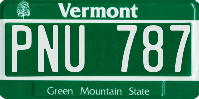 VT license plate PNU787