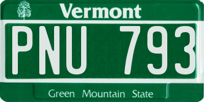 VT license plate PNU793