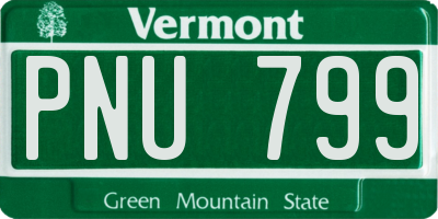 VT license plate PNU799