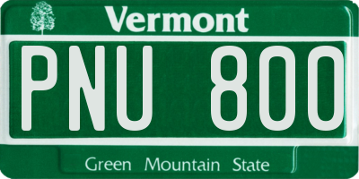 VT license plate PNU800