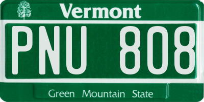 VT license plate PNU808