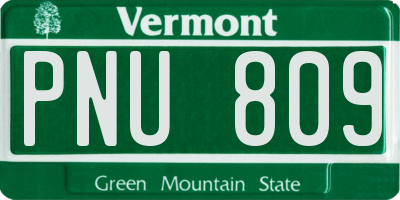 VT license plate PNU809