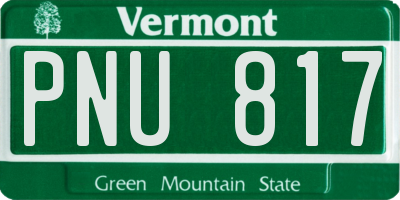 VT license plate PNU817