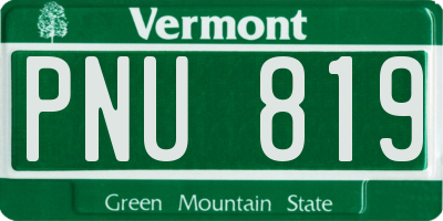 VT license plate PNU819
