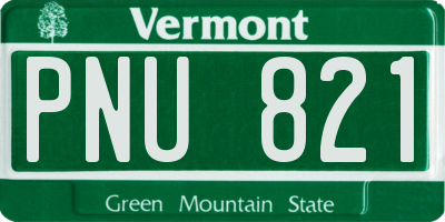 VT license plate PNU821