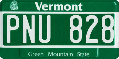 VT license plate PNU828