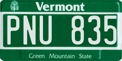 VT license plate PNU835