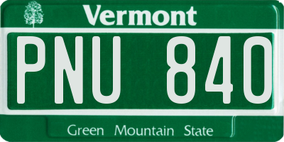 VT license plate PNU840