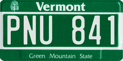 VT license plate PNU841
