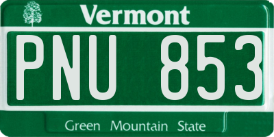 VT license plate PNU853