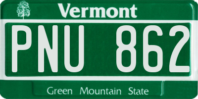VT license plate PNU862