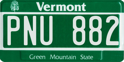 VT license plate PNU882