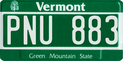 VT license plate PNU883