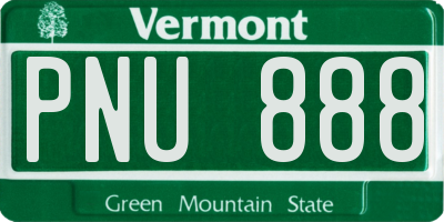 VT license plate PNU888